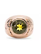 Yellow Peridot Original Vintage 14K Rose Gold Ring Vintage style vrc078r